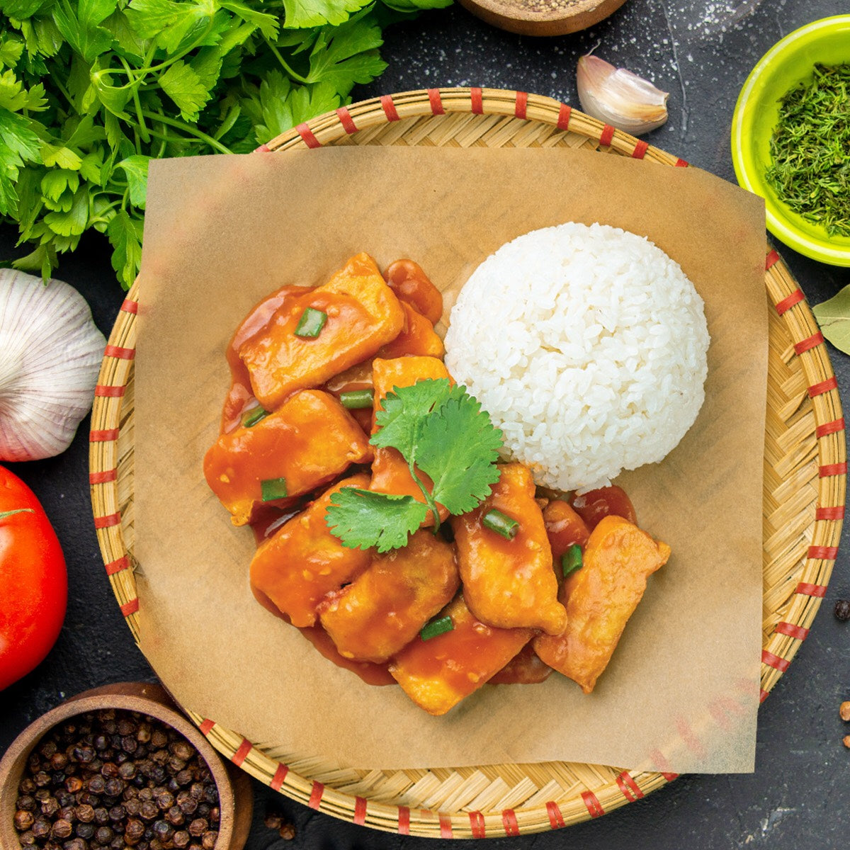 K22. Com Dau Phu Sot - Fried Tofu in Tomatoe Paste