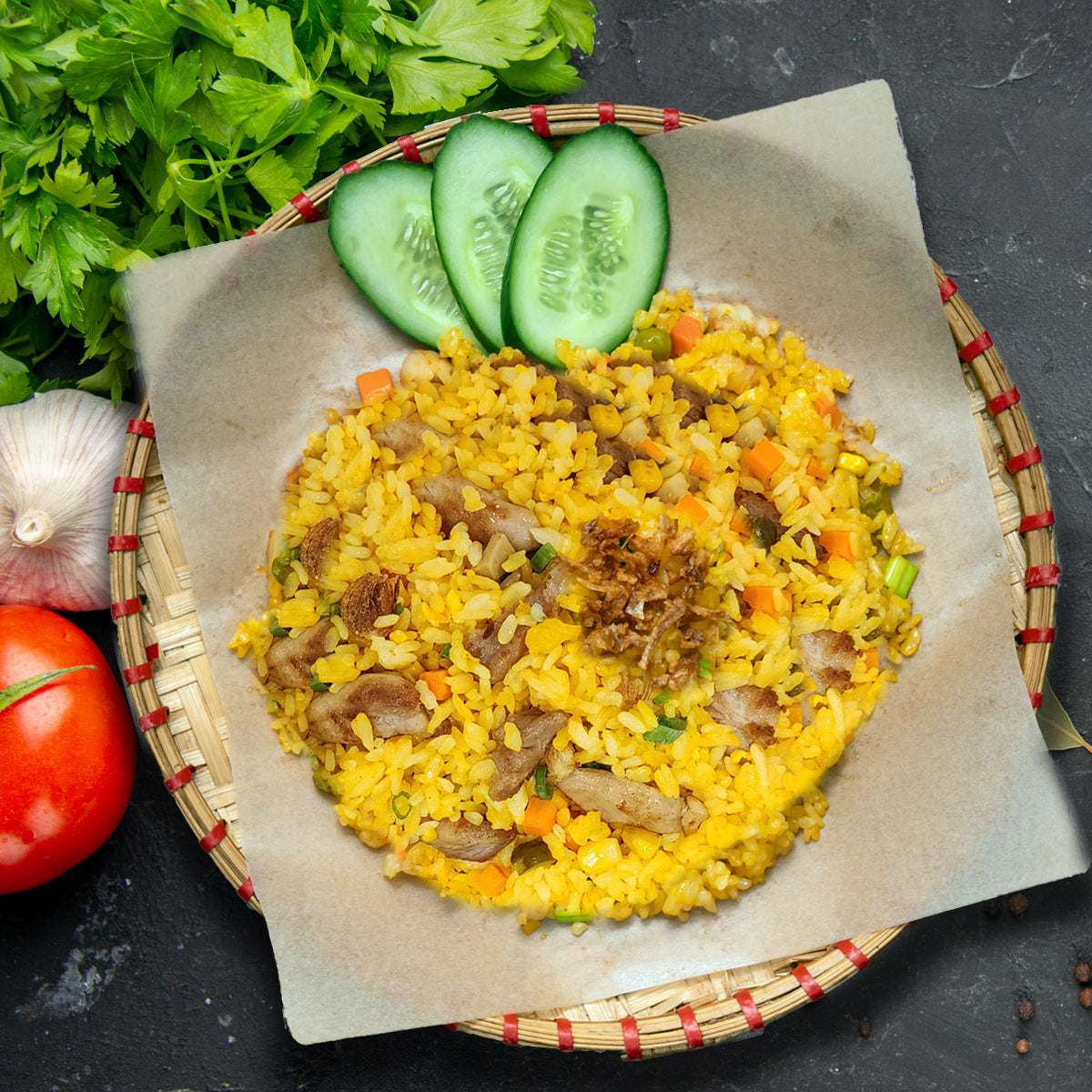 E01. Com Rang Ga - Chicken Fried Rice