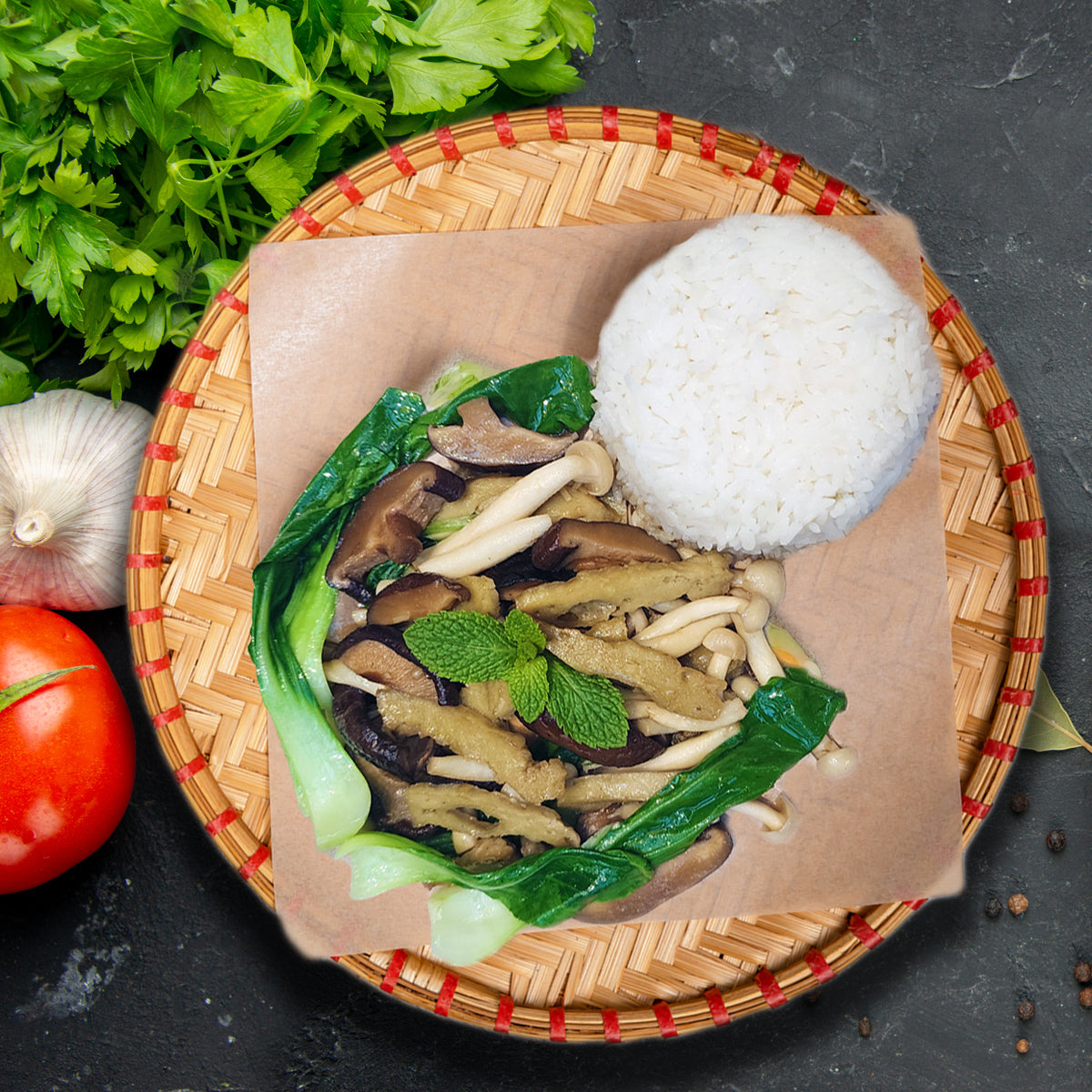 K23. Chay Com Ga Xao Nam - Seitan 